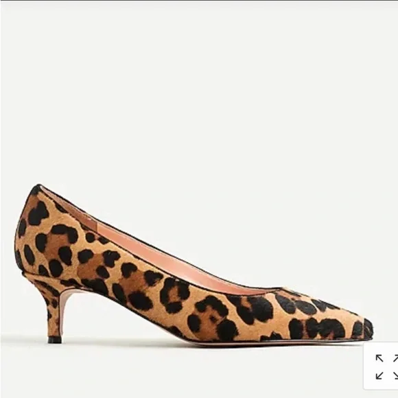 Jcrew NWT NWB Leopard Print calf hair  kitten Heels pump - Picture 4 of 8